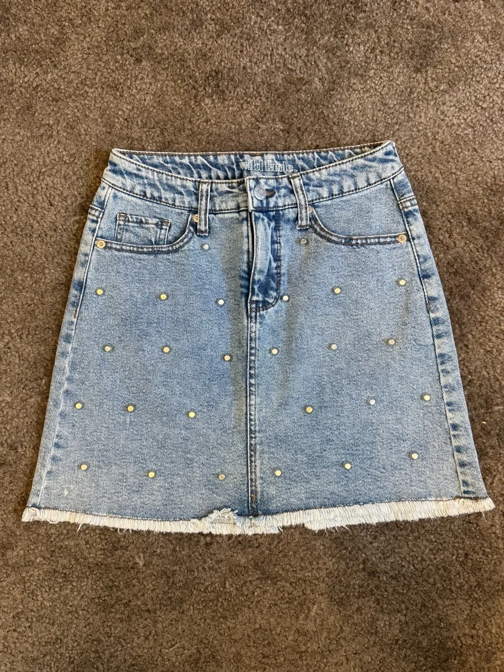 Wild Fable Studded Denim Mini Skirt Size 4